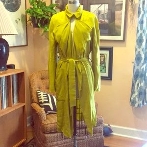 Zara Chartreuse Trench Coat